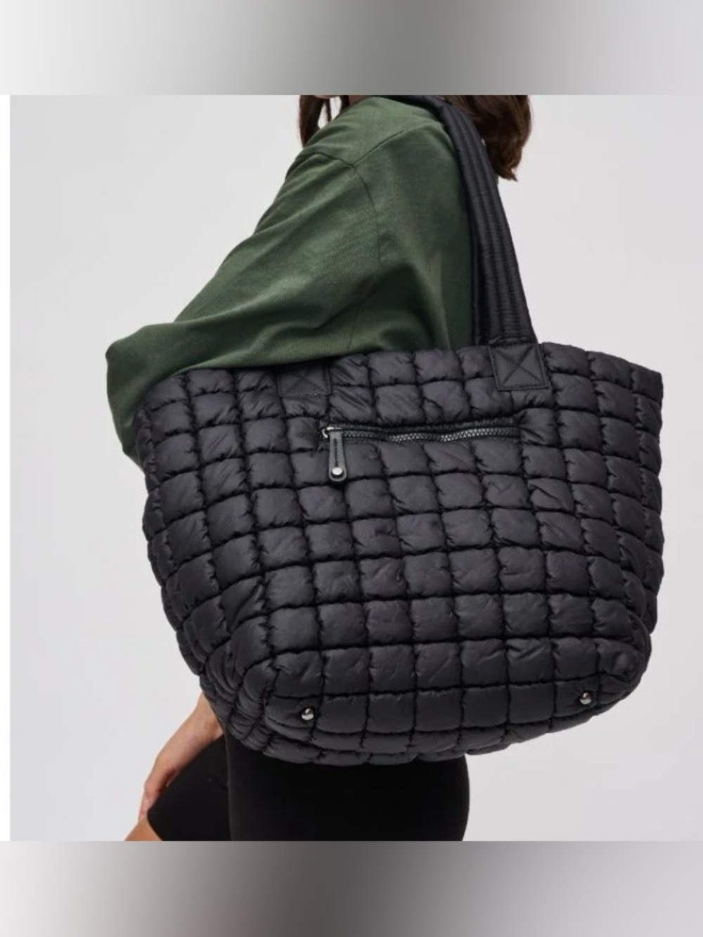 Urban Expressions Black Quilted Puffer Tote - Picture 5 of 11